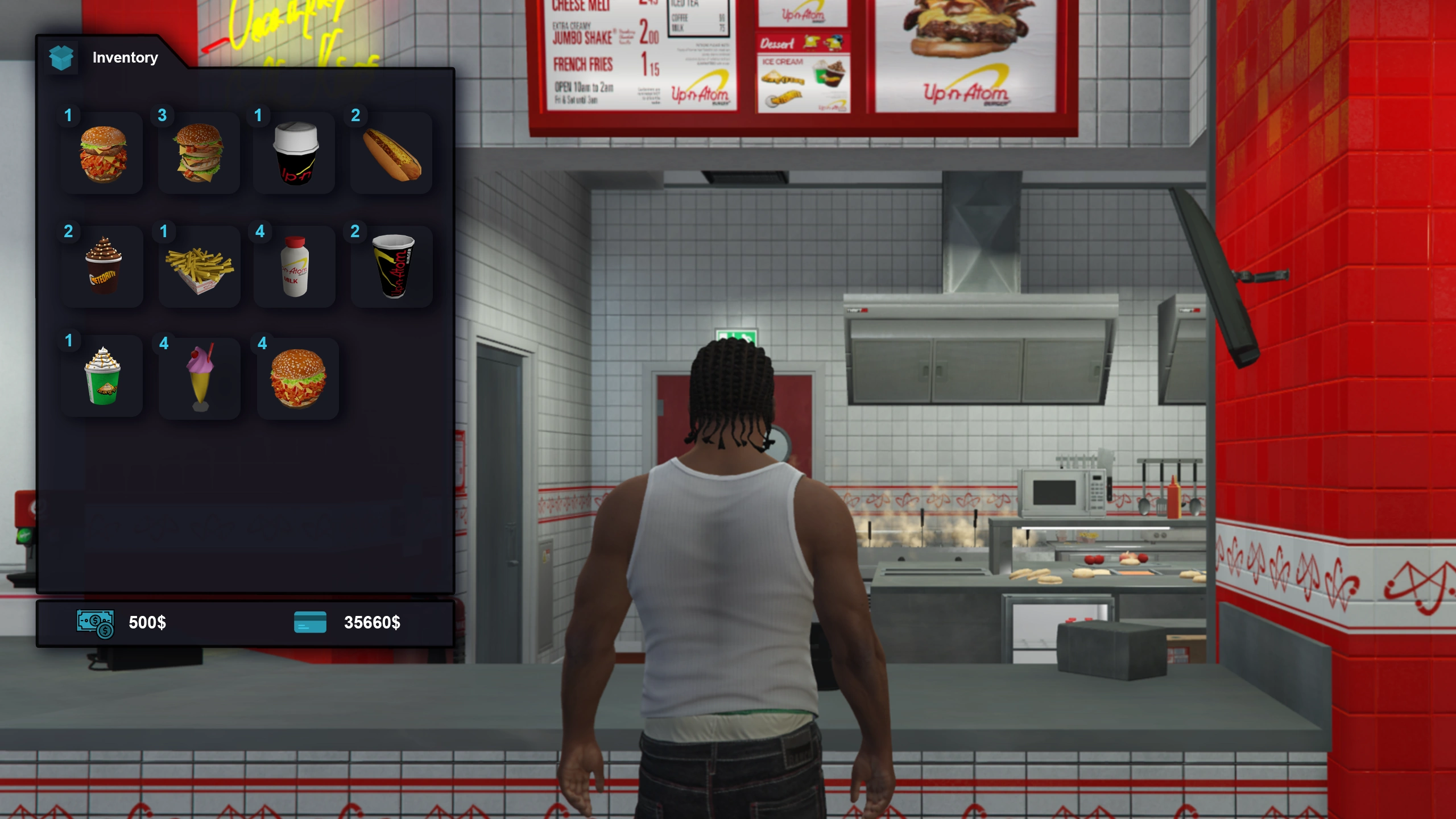 Fast Food Props Inventory Menu