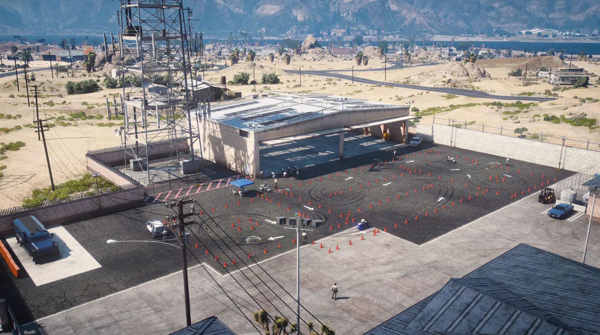 Highway Patrol Panorama outdoor training circuit with sweeping turns and motorcycle riders GTA V FiveM MLO