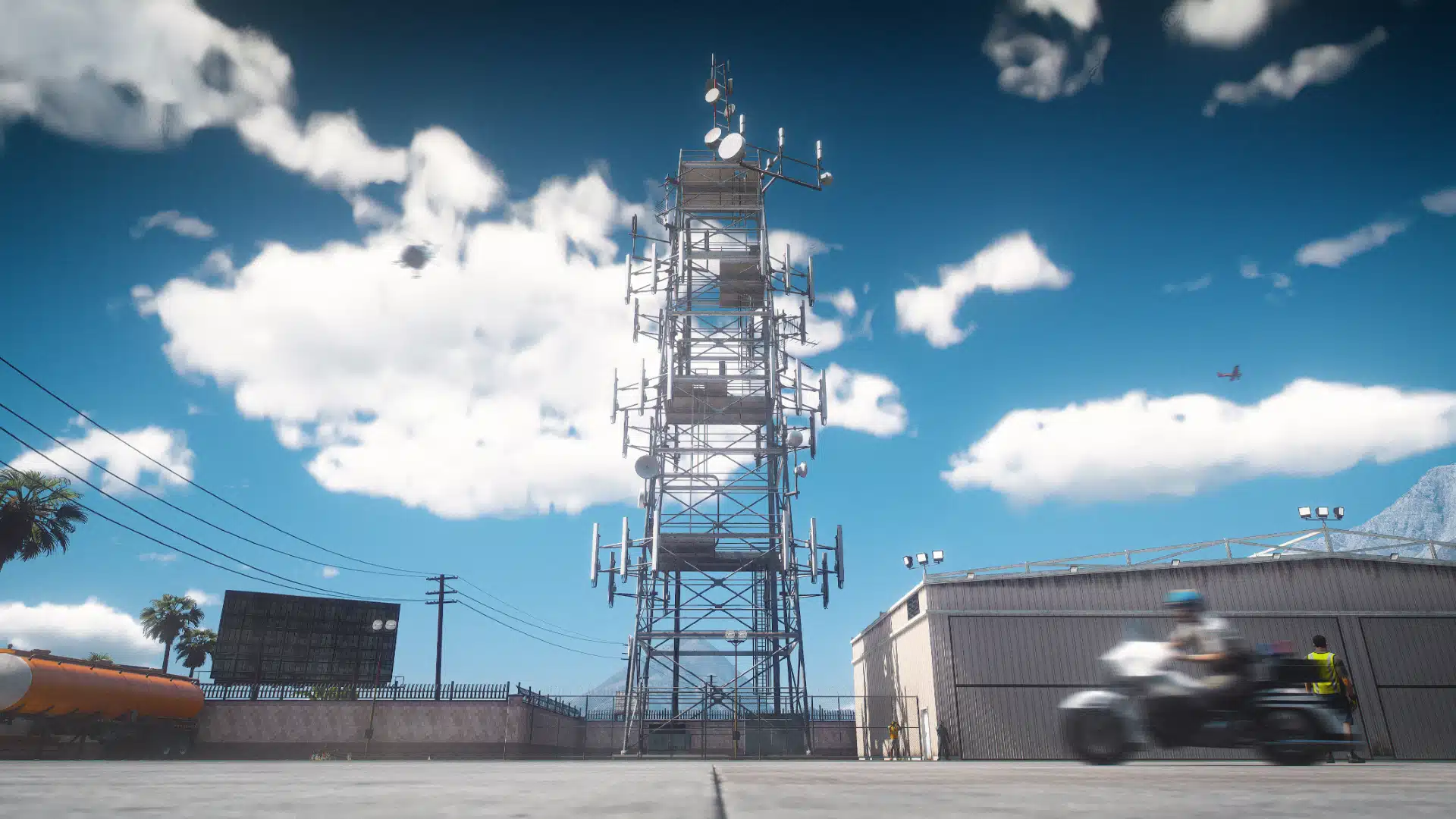 Highway Patrol Panorama communications tower beside the hangar GTA V FiveM MLO