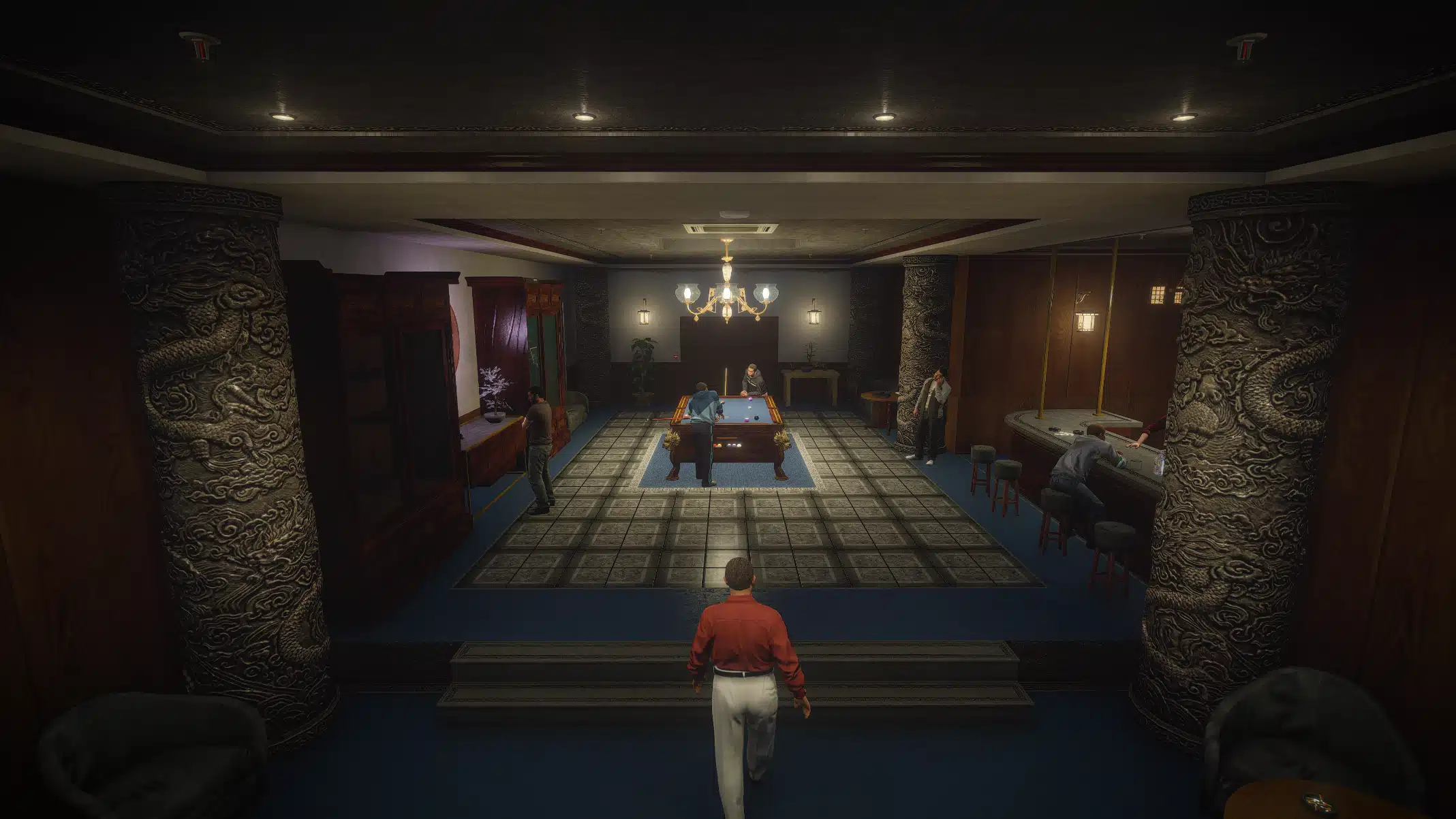 Peyote Casino Vinewood Boulevard view of the illuminated shop front, GTA V FiveM Interior MLO