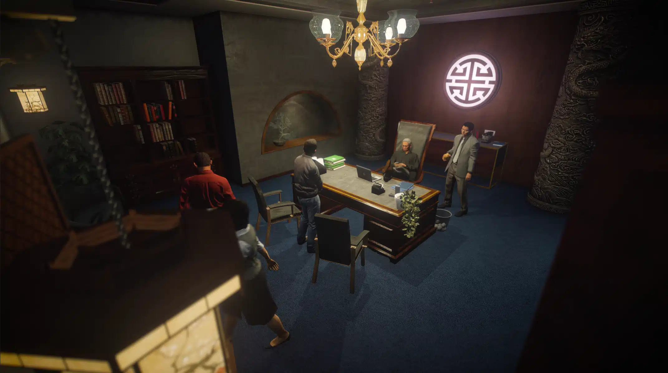 Peyote Casino Vinewood Boulevard view of the illuminated shop front, GTA V FiveM Interior MLO