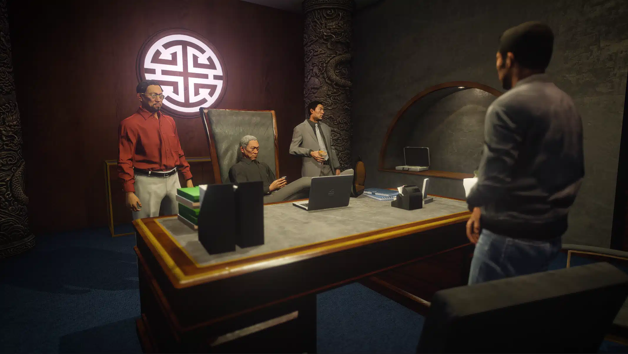 Peyote Casino Vinewood Boulevard view of the illuminated shop front, GTA V FiveM Interior MLO