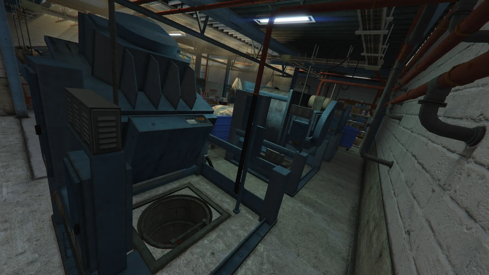 Secret passageway in the laundry under an industrial washing machine GTA V FiveM Interior MLO