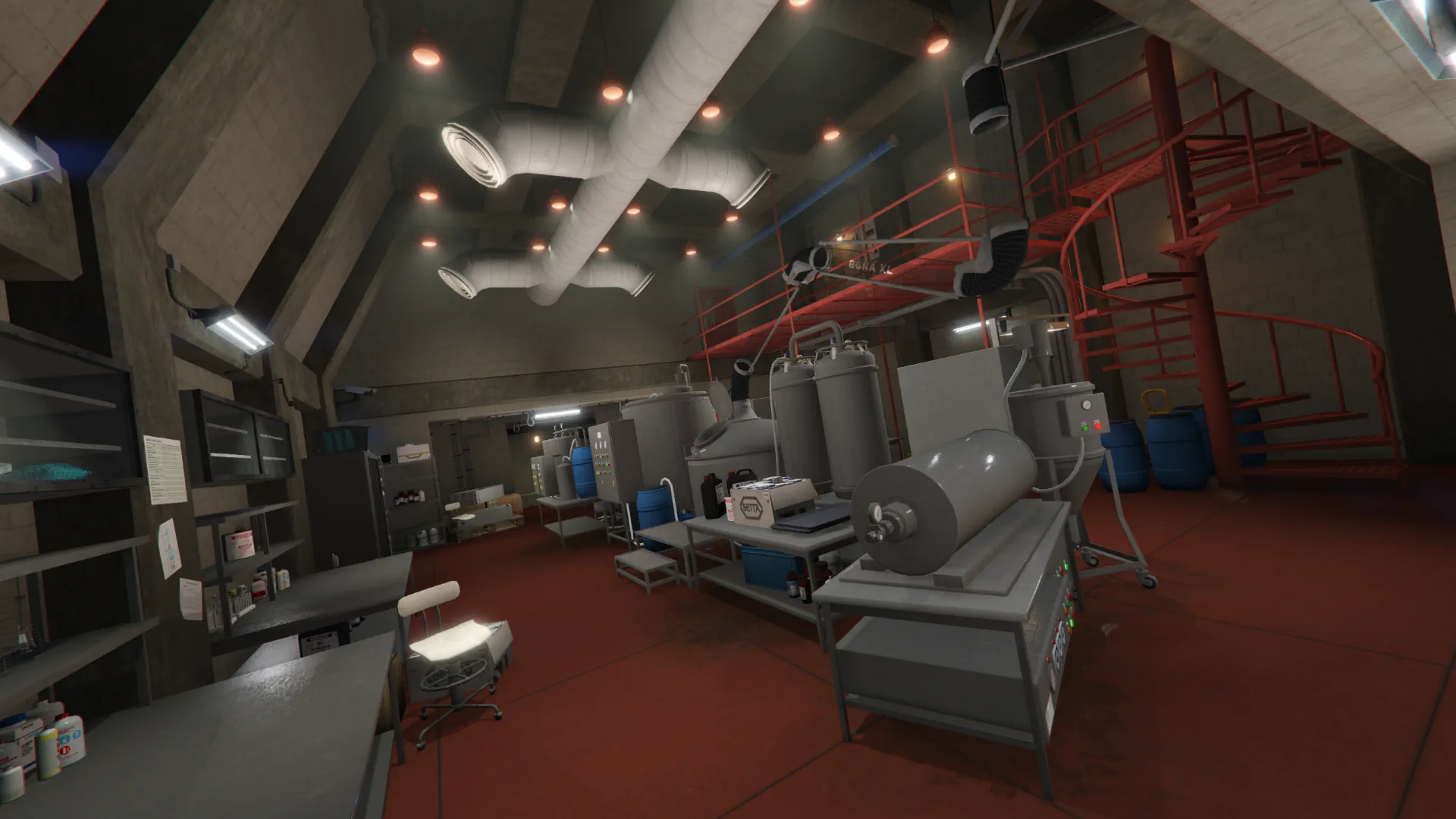 Superlab under laundromat with meth equipment Breaking Bad reference GTA V FiveM Interior MLO