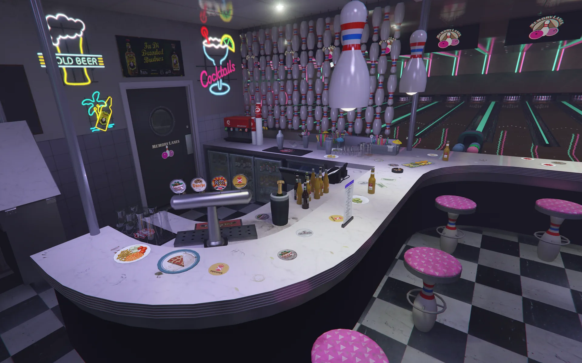 Memory Lanes bar GTA V FiveM Interior MLO