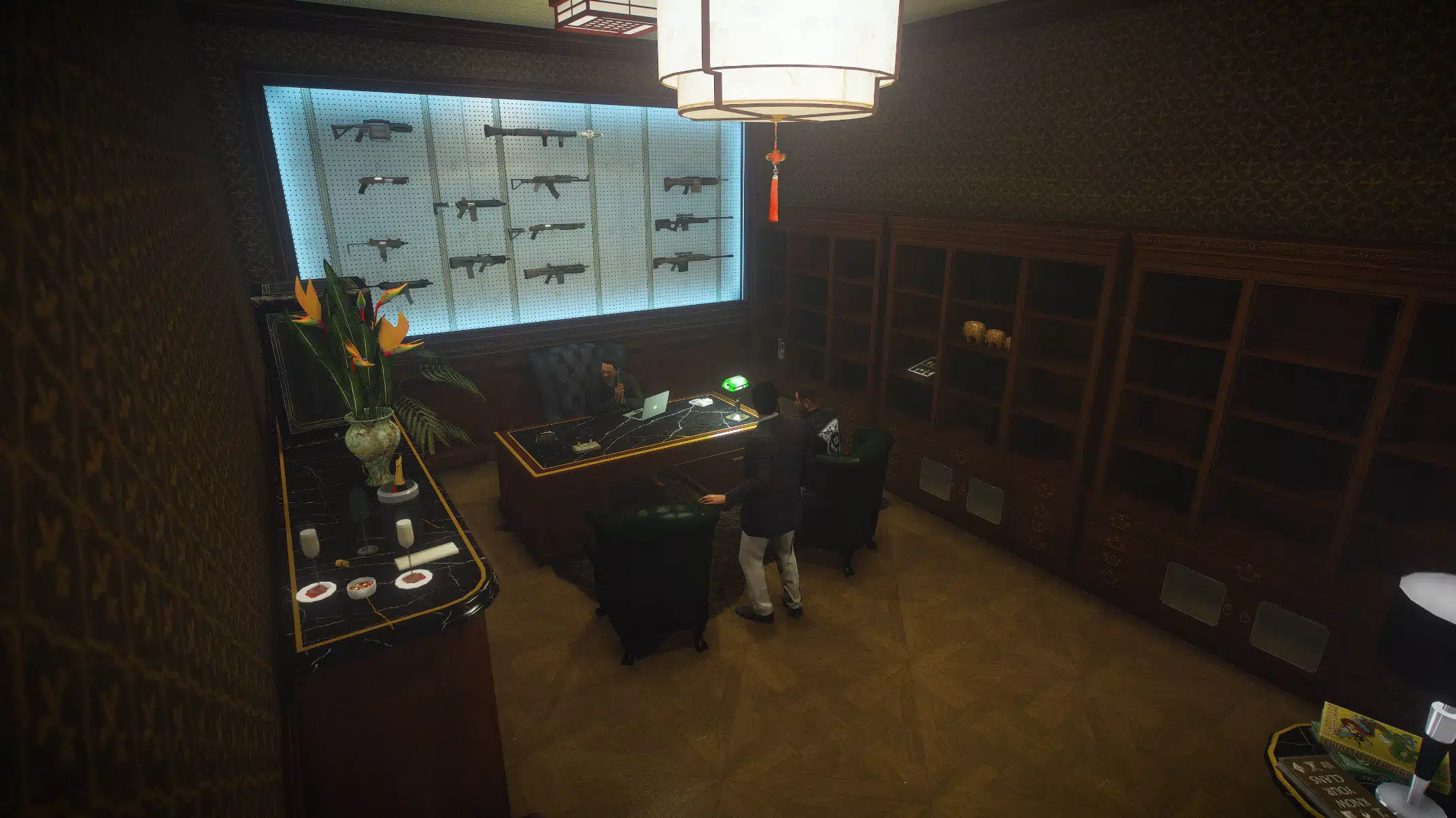 Peyote Casino Vinewood Boulevard view of the illuminated shop front, GTA V FiveM Interior MLO