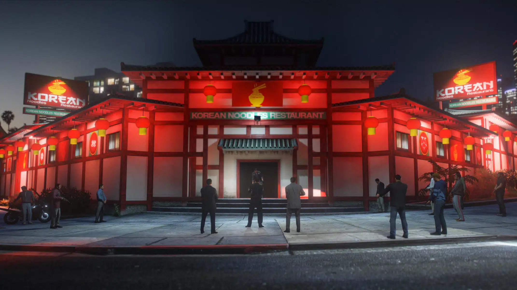 Peyote Casino Vinewood Boulevard view of the illuminated shop front, GTA V FiveM Interior MLO