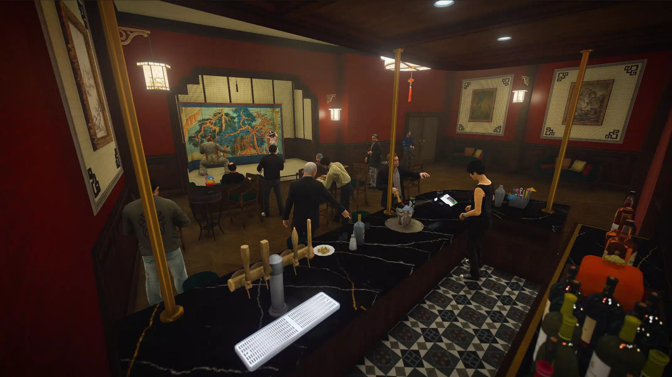 Peyote Casino Vinewood Boulevard view of the illuminated shop front, GTA V FiveM Interior MLO