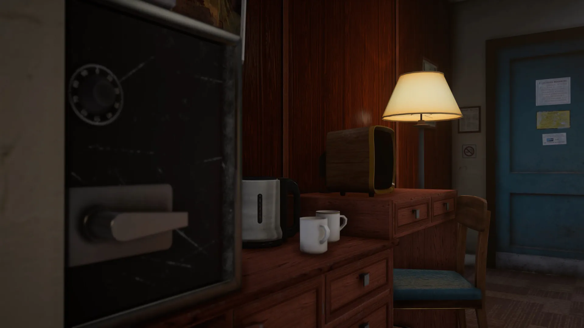 Yucca Motel furniture with small retro TV GTA V FiveM Interior MLO